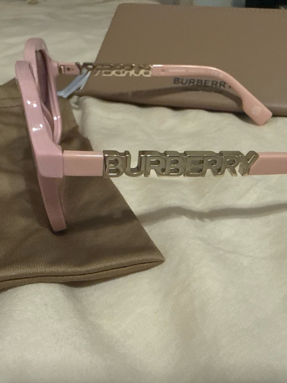 Burberry Pink Frame Sunglasses with Brown Gradient Lenses - Picture 2 of 6